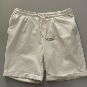Zara white jogger shorts, Size L